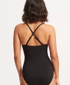 Seafolly Ladies Seafolly Collective Twist Halter One Piece Black 7 Seafolly Ladies Seafolly Collective Twist Halter One Piece Black -Seafolly Fashion Store 10373 942 Black 4