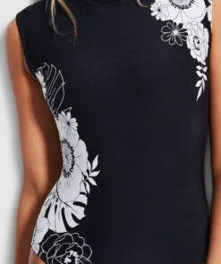 Seafolly Ladies Summer Of Love Cap Sleeve One Piece Black -Seafolly Fashion Store 10710 928 Black 5