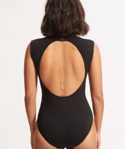 Seafolly Ladies Seafolly Collective Cap Sleeve One Piece Black -Seafolly Fashion Store 10710 942 Black 4