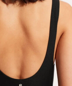 Seafolly Essentials Retro Tank Maillot Black -Seafolly Fashion Store 10761 640 Black 4