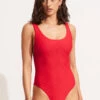 Seafolly Essentials Retro Tank Maillot Chilli