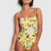 Seafolly Ladies Boheme Square Neck Maillot Lime light
