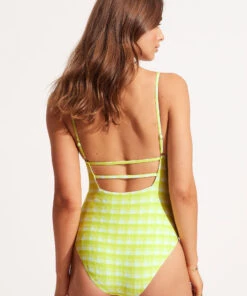Seafolly Ladies Portofino Square Neck Maillot Wild lime -Seafolly Fashion Store 10880 939 Wild2520Lime 4