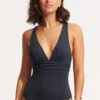 Seafolly Ladies Seafolly Collective Cross Back One Piece True navy
