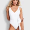 Seafolly Ladies Costa Bella One Piece with Belt White