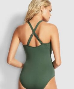 Seafolly Ladies Seafolly DD Wrap Front One Piece Ivy 6 Seafolly Ladies Seafolly DD Wrap Front One Piece Ivy -Seafolly Fashion Store 10962DD065 Ivy 3