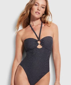 Seafolly Ladies Twilight Ring Front One Piece Indigo -Seafolly Fashion Store 10968 915 Indigo 2