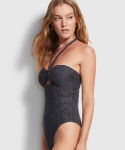 Seafolly Ladies Twilight Ring Front One Piece Indigo -Seafolly Fashion Store 10968 915 Indigo 4