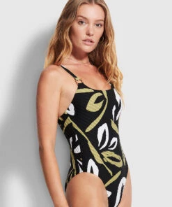 Seafolly Ladies Laguna Ring Maillot Black 8 Seafolly Ladies Laguna Ring Maillot Black -Seafolly Fashion Store 10969 893 Black 4