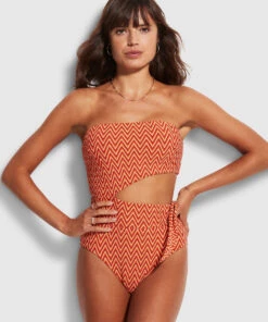 Seafolly Ladies Cleo Bandeau Maillot Chilli red -Seafolly Fashion Store 10981 874 Chilli2520Red 3