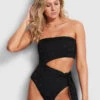 Seafolly Ladies Costa Bella Bandeau One Piece Black