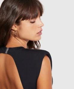 Seafolly Ladies Active Maillot with Shoulder Pads Black -Seafolly Fashion Store 11010 058 Black 5