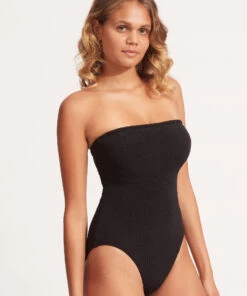 Seafolly Ladies Sea Dive DD Bandeau One Piece Black -Seafolly Fashion Store 11011DD861 Black 3