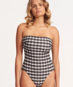 Seafolly Ladies Portofino DD Bandeau One Piece Black