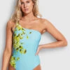 Seafolly Ladies Full Bloom One Shoulder One Piece Sky