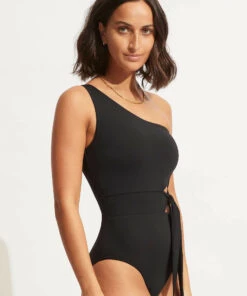 Seafolly Ladies Seafolly Collective Tie Waist One Piece Black 9 Seafolly Ladies Seafolly Collective Tie Waist One Piece Black -Seafolly Fashion Store 11027 942 Black 4
