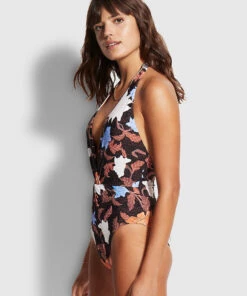 Seafolly Ladies Boheme Plunge Maillot Black 7 Seafolly Ladies Boheme Plunge Maillot Black -Seafolly Fashion Store 11032 918 Black 3