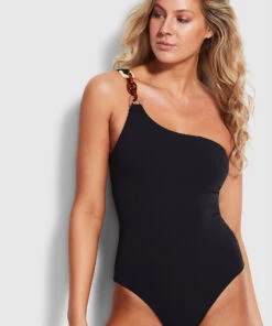 Seafolly Ladies Belize One Shoulder One Piece Black
