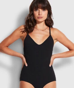 Seafolly Ladies Riviera Retro One piece Black