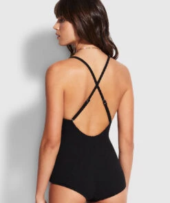 Seafolly Ladies Riviera Retro One piece Black -Seafolly Fashion Store 11042 929 Black 5