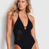 Seafolly Ladies Dreamcatcher Halter One Piece Black