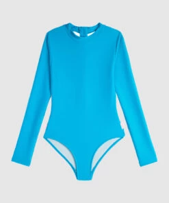 Seafolly Girls Summer Essentials Mini L/S Surf Tank Scuba blue