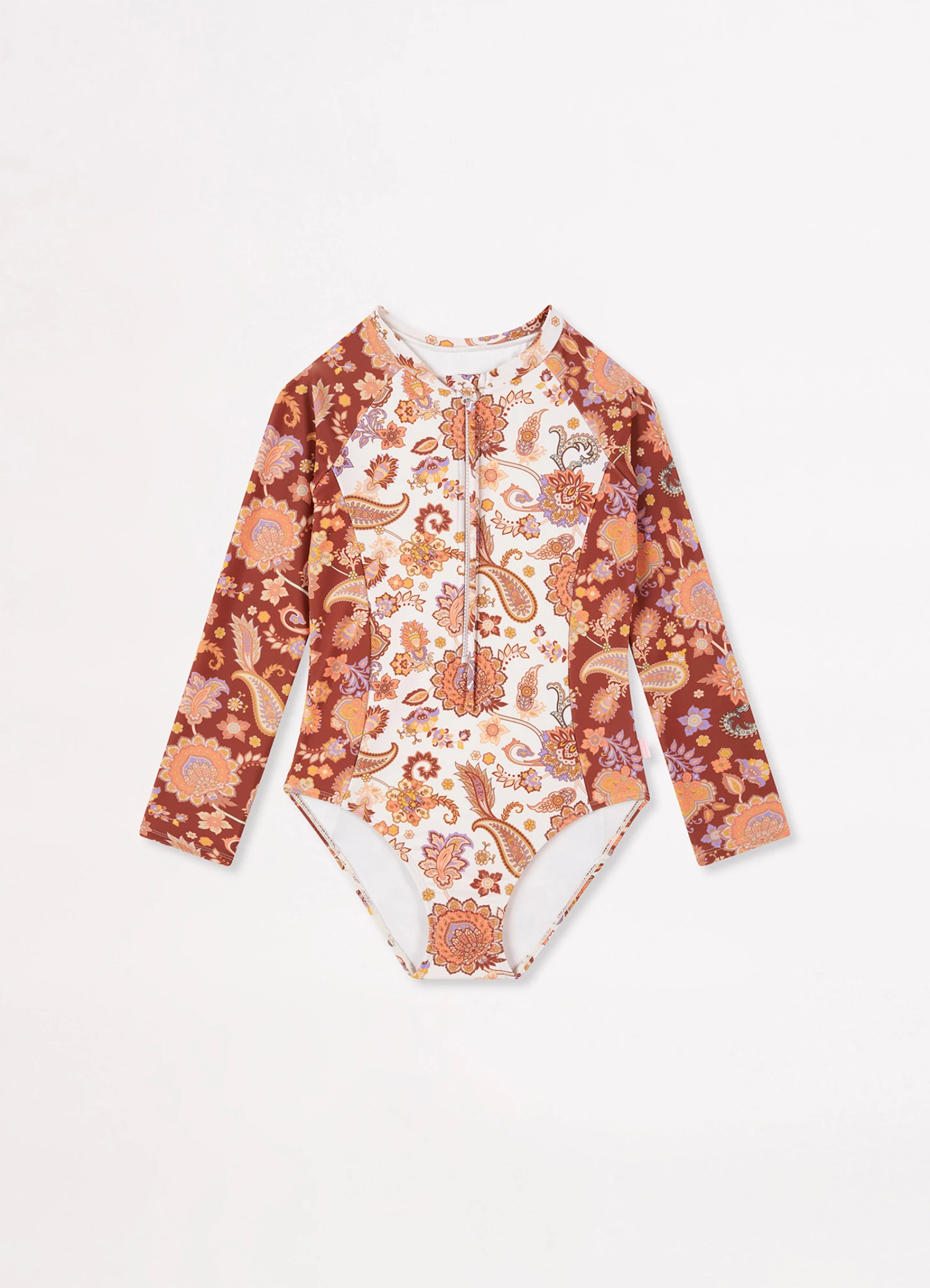 Seafolly Girls Retro Girls Long Sleeve Paddlesuit Paisley 1 Seafolly Girls Retro Girls Long Sleeve Paddlesuit Paisley