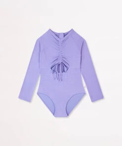 Seafolly Girls Portofino Girls Long Sleeve Paddlesuit Violet