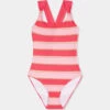 Seafolly Girls Twist Back One Piece Watermelon/stripe
