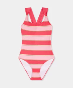 Seafolly Girls Twist Back One Piece Watermelon/stripe