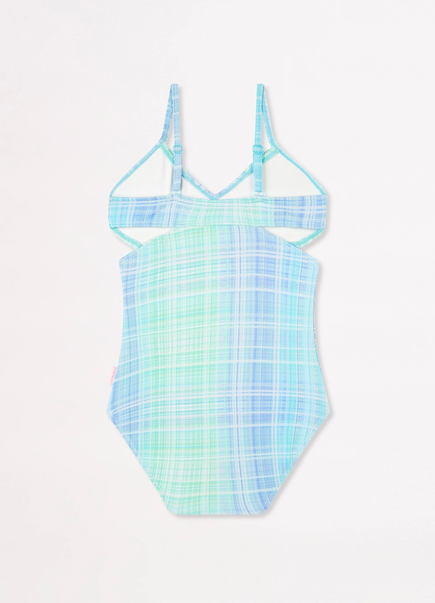 Seafolly Girls Portofino Girls Cutaway One Piece Check 2 Seafolly Girls Portofino Girls Cutaway One Piece Check - Image 2