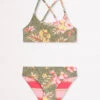 Seafolly Girls Reversible Bikini Set Tropical/stripe