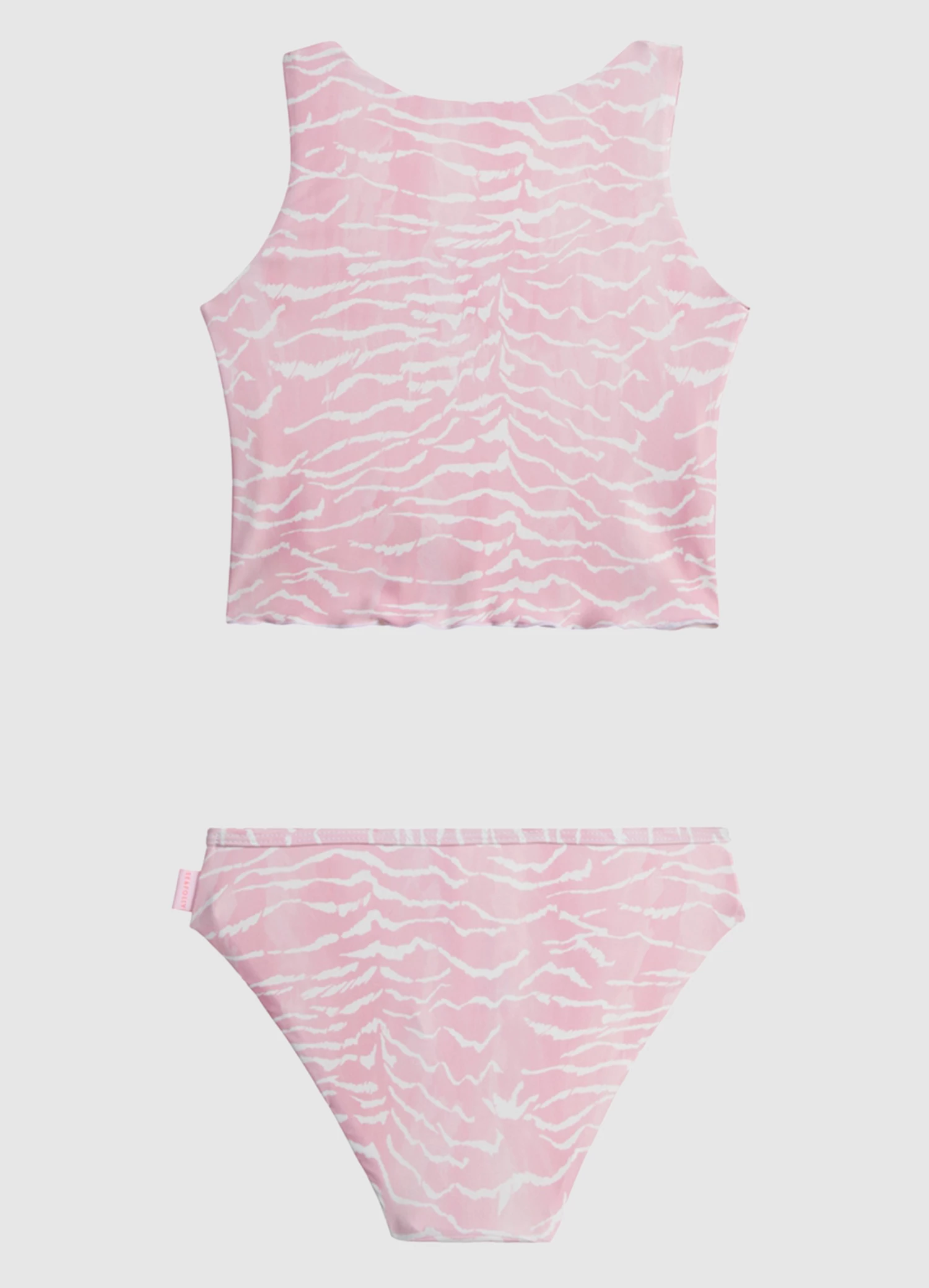 Seafolly Girls Zanzibar Zebra Longline Tankini Sweet pink 2 Seafolly Girls Zanzibar Zebra Longline Tankini Sweet pink - Image 2