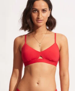 Seafolly Ladies Seafolly Collective Hybrid Bralette Chilli red
