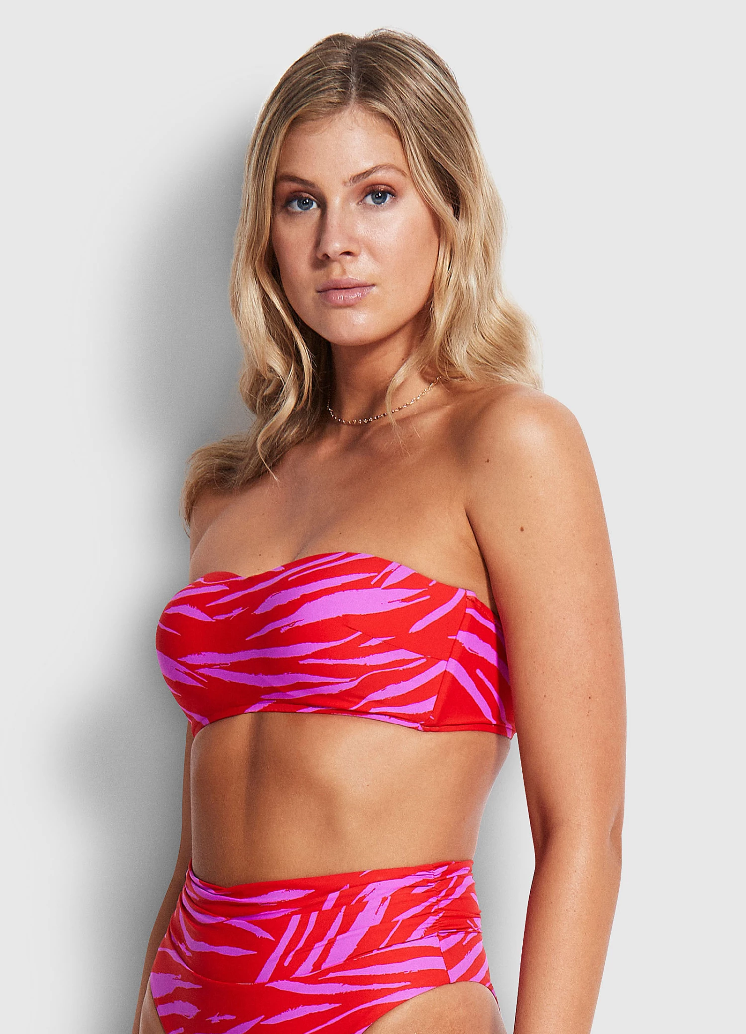 Seafolly Ladies Skin Deep Bustier Bandeau Mandarin red 3 Seafolly Ladies Skin Deep Bustier Bandeau Mandarin red - Image 3