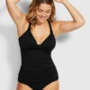 Seafolly Ladies Seafolly F Cup Halter Singlet Top Black
