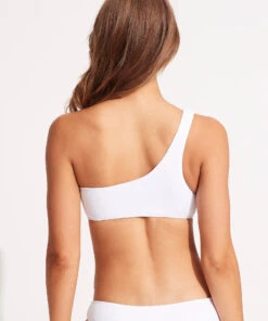 Seafolly Ladies Sea Dive One Shoulder Top White -Seafolly Fashion Store 31018 861 White 4