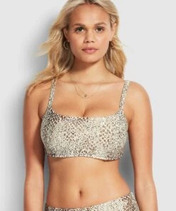 Seafolly Ladies Serpentine DD Square Neck Tank Top Chocolate