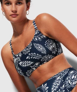 Seafolly Ladies Folklore DD Square Neck Tank True navy