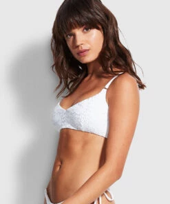 Seafolly Ladies Costa Bella Bralette White 8 Seafolly Ladies Costa Bella Bralette White -Seafolly Fashion Store 31173 922 White 3