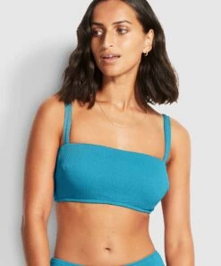 Seafolly Ladies Seadive DD Bandeau Bra Blue grass