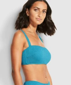 Seafolly Ladies Seadive DD Bandeau Bra Blue grass -Seafolly Fashion Store 31206DD861 BlueGrass 3