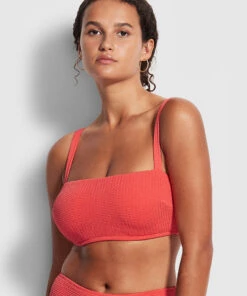 Seafolly Ladies Seadive DD Bandeau Bra Fiestacoral