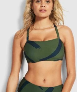 Seafolly Ladies New Wave DD Bandeau Bra Ivy -Seafolly Fashion Store 31206DD881 Ivy 4