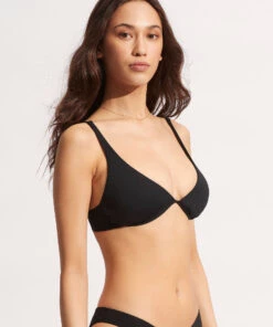 Seafolly Ladies Seafolly Collective Split Underwire Bra Black -Seafolly Fashion Store 31216 942 Black 3