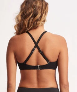 Seafolly Ladies Seafolly Collective Wrap Front F Cup Bra Black -Seafolly Fashion Store 31219F 942 Black 4