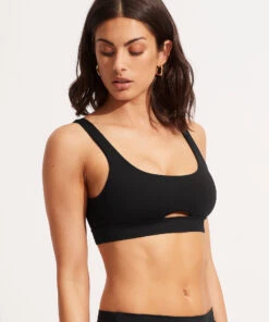 Seafolly Ladies Seafolly Collective Tank Bra Black 8 Seafolly Ladies Seafolly Collective Tank Bra Black -Seafolly Fashion Store 31254 942 Black 3