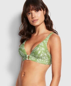 Seafolly Ladies Folklore Longline Tri Green tea -Seafolly Fashion Store 31268 933 Green2520Tea 3