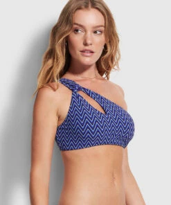 Seafolly Ladies Cleo One Shoulder Top Indigo 9 Seafolly Ladies Cleo One Shoulder Top Indigo -Seafolly Fashion Store 31305 874 Indigo 3