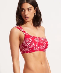 Seafolly Ladies Folklore One Shoulder Top Chilli red -Seafolly Fashion Store 31313 933 Chilli2520Red 3
